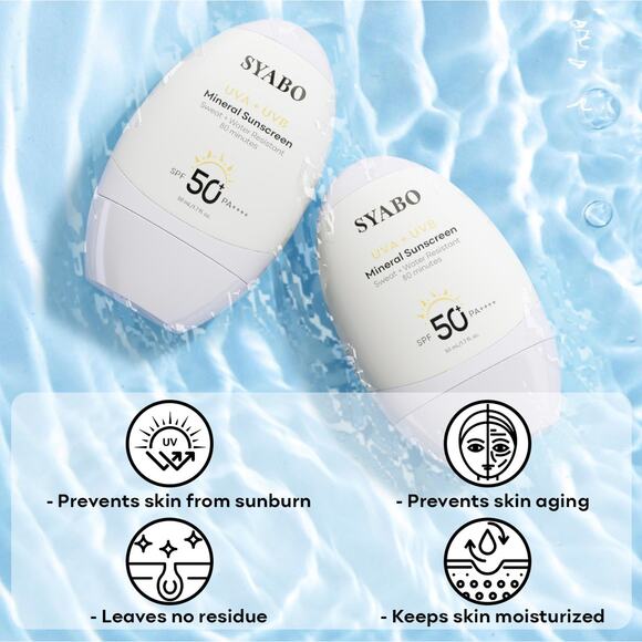 Syabo UVA + UVB Mineral Sunscreen SPF 50 PA ++++ 50 ml / 1.7 fl oz - Picture 2 of 5